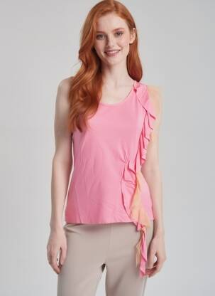 Top stretch sans manche rose DES PETITS HAUTS femme
