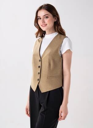 Gilet sans manche poches marron ACCESS femme