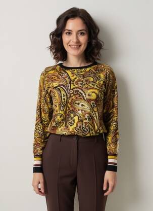 Pull coupe cintrée manches longues jaune BETTY BARCLAY femme