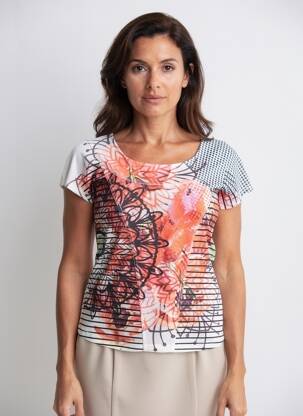 T-shirt stretch manches courtes orange EROKE femme