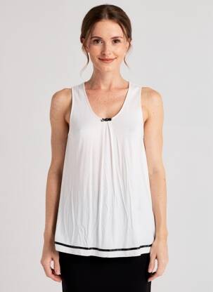 Débardeur stretch sans manche beige TRICOT CHIC femme