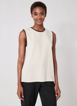 Top stretch sans manche beige TRICOT CHIC femme