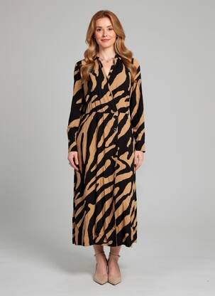 Robe longue manches longues manches longues beige PENNYBLACK femme