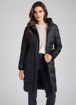 Doudoune manches longues a capuche noir GIL BRET femme