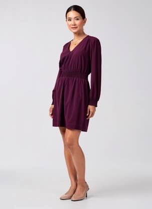 Robe courte manches longues manches longues violet INDIES femme