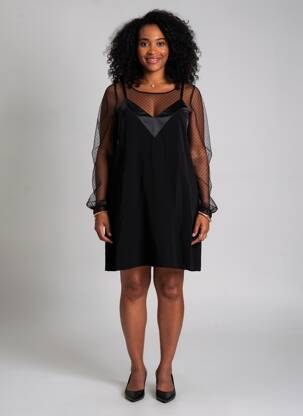 Robe courte manches longues manches longues noir PENNYBLACK femme