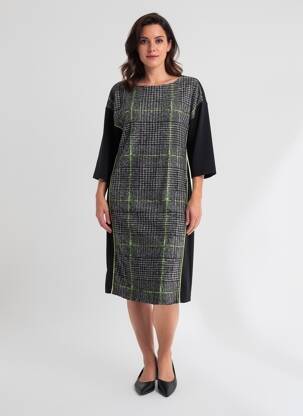 Robe mi-longue manches 3/4 manches 3/4 noir LA FEE MARABOUTEE femme