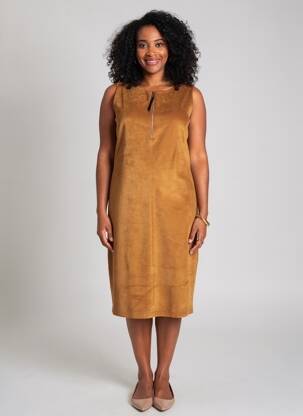 Robe mi-longue sans manche sans manche beige JOSEPH RIBKOFF femme