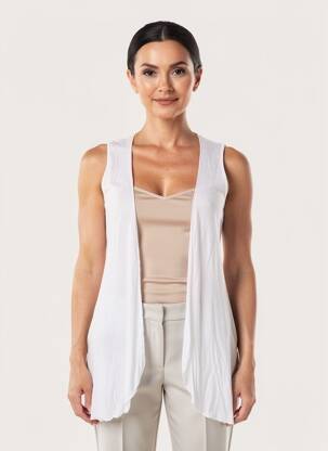 Gilet sans manche coupe cintrée blanc CRISTINA GAVIOLI femme