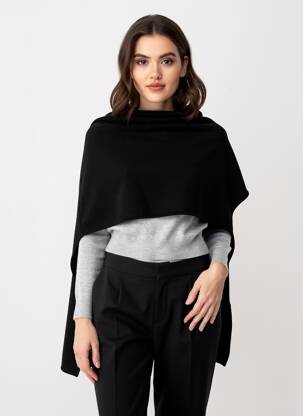 Poncho coupe large noir ACCESS femme