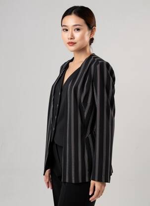 Blazer coupe cintrée noir FRANK LYMAN femme