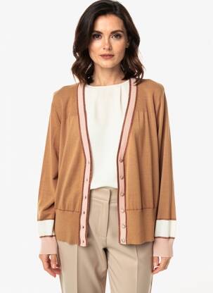 Gilet manches longues resserrée sur le bas marron PENNYBLACK femme