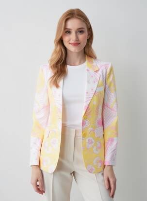 Blazer poches jaune HERZEN'S ANGELEGENHEIT femme