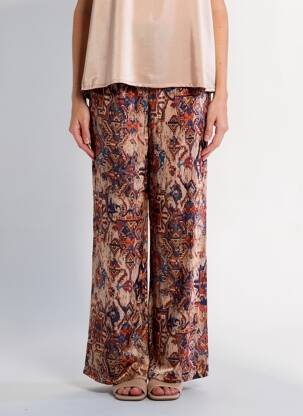 Pantalon large taille normale taille normale beige LA FEE MARABOUTEE femme