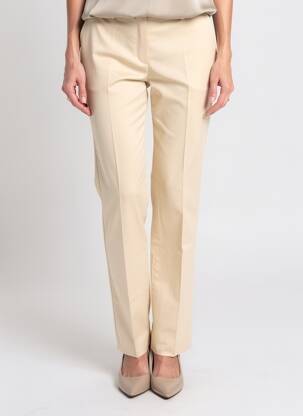 Pantalon droit tissage popeline taille normale jaune PABLO femme