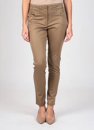 Pantalon slim tissage popeline taille normale vert AVENTURES DES TOILES femme