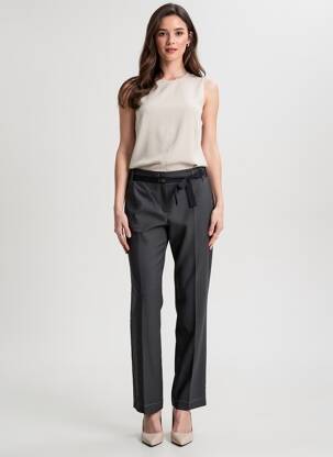 Pantalon droit stretch taille normale noir GARELLA femme