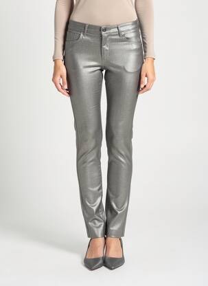 Pantalon slim taille normale taille normale argent RENHSEN femme