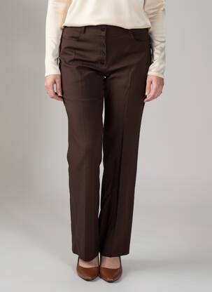 Pantalon droit stretch taille normale marron NATHALIE GARCON femme