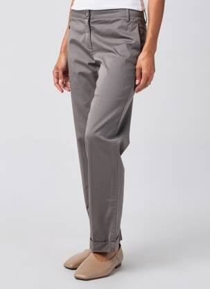 Pantalon chino stretch taille normale gris MANILA GRACE femme