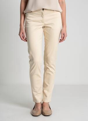 Pantalon slim tissage popeline taille normale beige BETTY BARCLAY femme