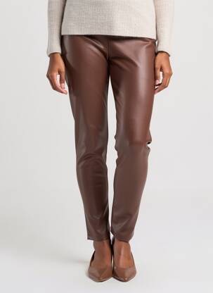 Legging tissage simili-cuir taille normale marron FRANK LYMAN femme