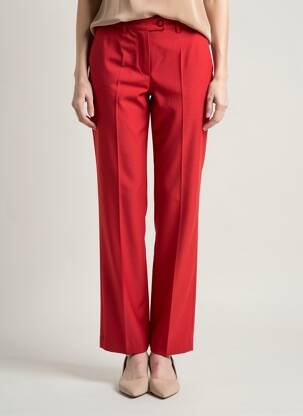 Pantalon droit tissage crêpe taille normale rouge ESSENTIEL ANTWERP femme