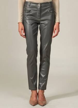 Pantalon slim tissage enduit taille normale gris AVENTURES DES TOILES femme