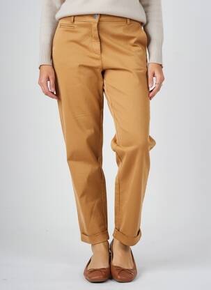 Pantalon chino tissage popeline taille normale marron EVA KAYAN femme