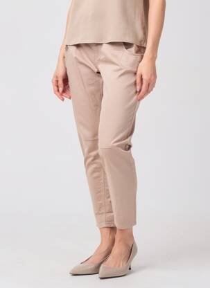 Pantalon 7/8 tissage popeline taille normale rose MANILA GRACE femme