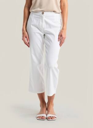 Pantalon 7/8 taille élastique taille normale blanc INDIES femme