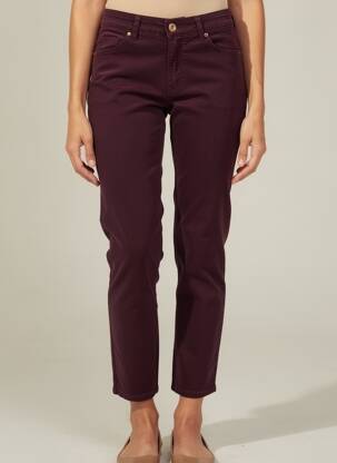 Pantalon 7/8 stretch taille normale rouge RAFFAELLO ROSSI femme