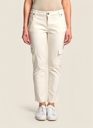 Pantalon cargo slim taille normale beige INDIES femme