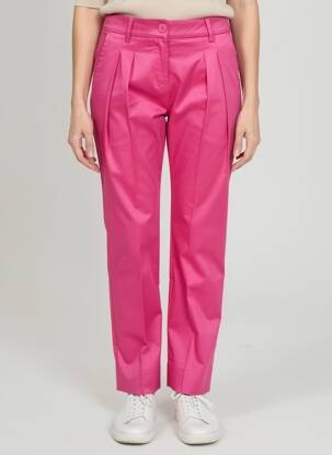 Pantalon chino tissage popeline taille normale rose PENNYBLACK femme