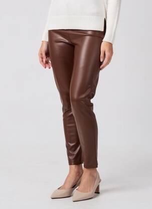 Legging tissage simili-cuir taille normale marron FRANK LYMAN femme