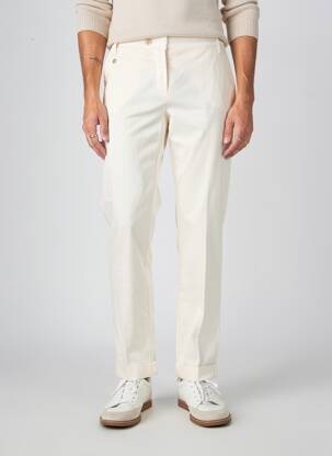 Pantalon chino tissage popeline taille normale beige MANILA GRACE femme