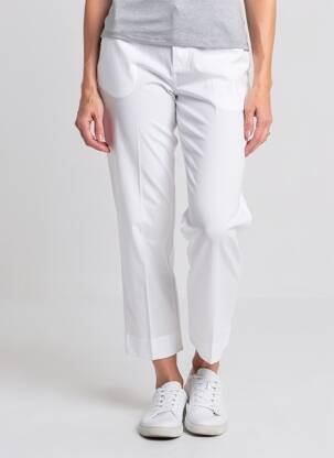 Pantalon 7/8 taille à pinces taille normale blanc MARIA BELLENTANI femme