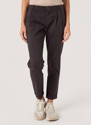 Pantalon chino tissage popeline taille normale marron MANILA GRACE femme