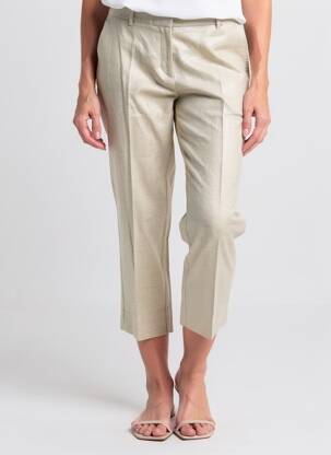 Pantalon 7/8 taille à pinces taille normale beige LOLA femme