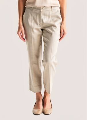 Pantalon 7/8 taille à pinces taille normale beige LOLA femme