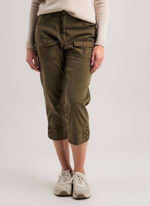 Pantacourt stretch taille normale vert NATHALIE CHAIZE femme