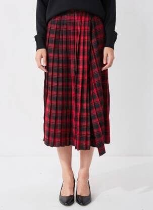 Jupe mi-longue taille normale rouge GARCONNE femme
