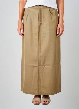 Jupe longue taille normale beige FEELHOO femme