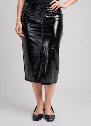 Jupe mi-longue taille normale noir THE CORNER femme
