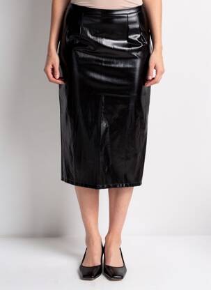Jupe mi-longue fermeture zip latéral noir GARCONNE femme