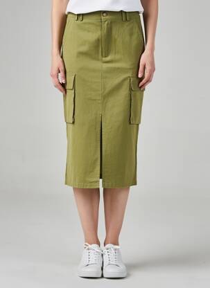 Jupe mi-longue taille normale vert JCL femme