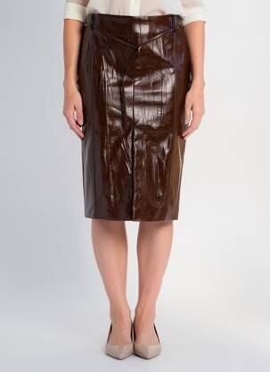 Jupe mi-longue taille normale marron GARCONNE femme