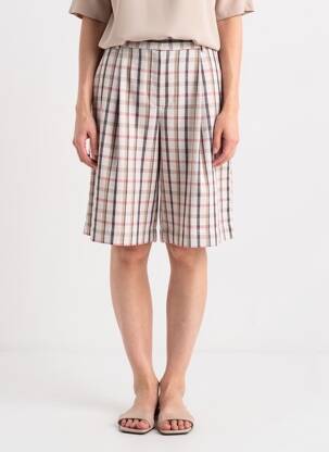 Bermuda tissage popeline taille normale blanc LUMINA femme
