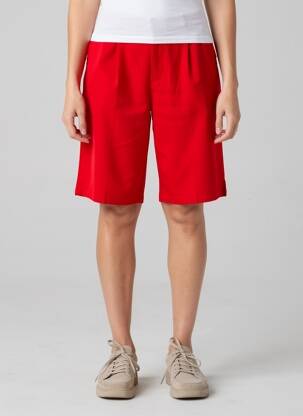 Bermuda taille élastique taille normale rouge DAPHNEA femme