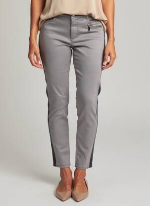 Pantalon slim tissage popeline taille normale gris MARC CAIN femme